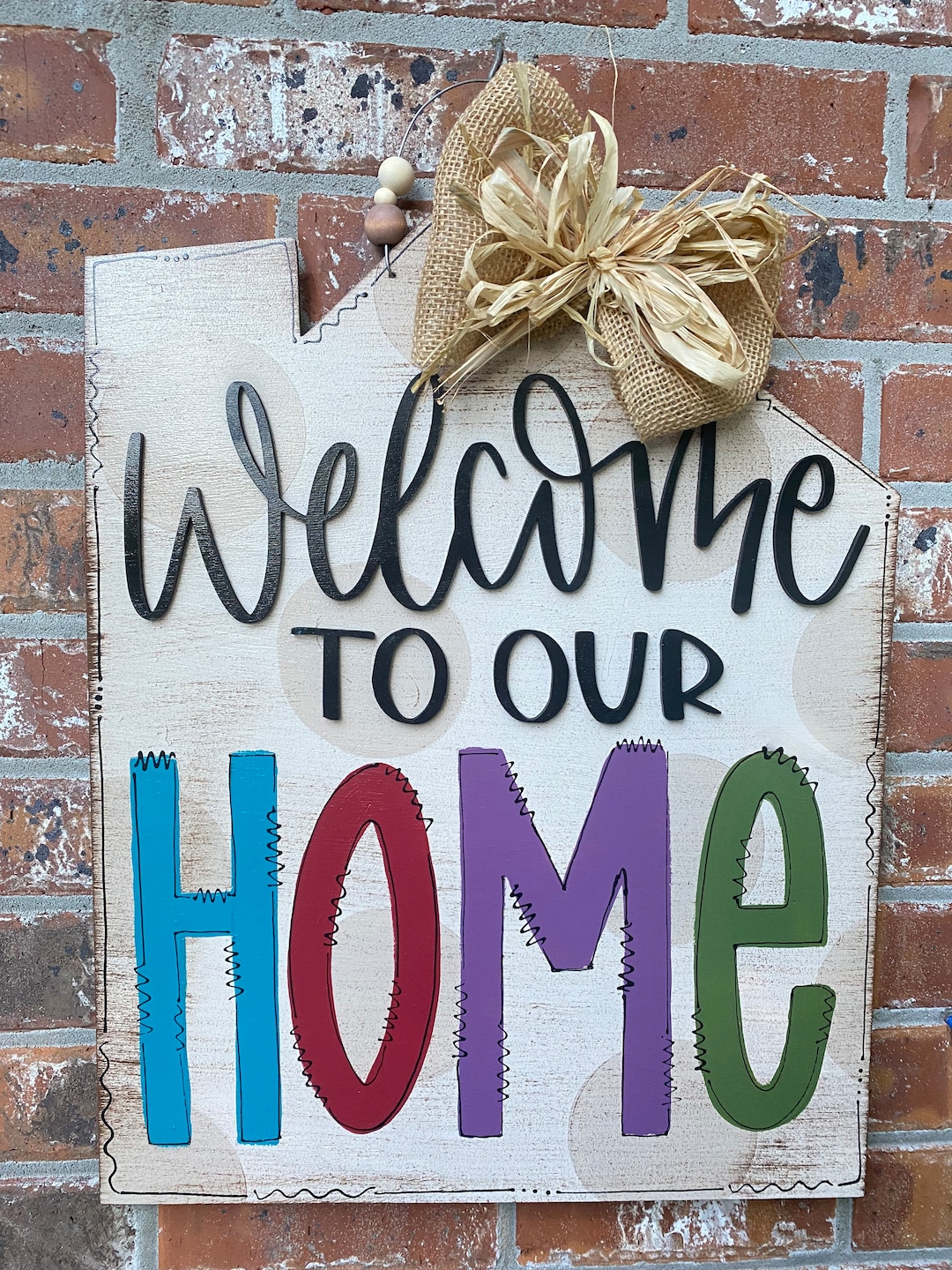 Welcome to Our Home, Farmhouse Decor, Wood Cut Out, Hand Painted ...