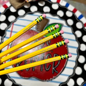 Personalized engraved pencils, set of 12,  No. 2 pencils, personalized pencils