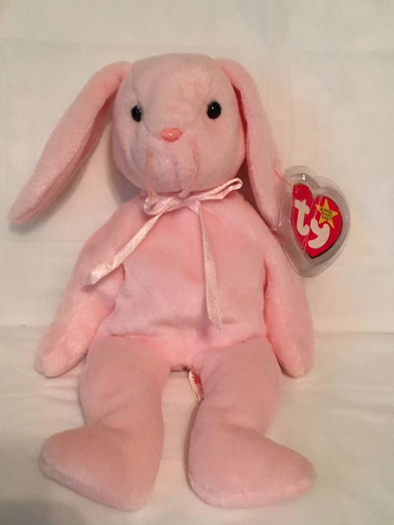 TY Beanie Baby HOPPITY the Pink Rabbit Pristine With Tags Style 4117