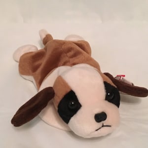TY Beanie Baby - BERNIE the St Bernard Dog - Pristine with Mint Tags - PE Pellets - Retired