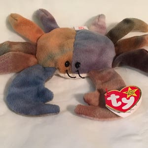 TY Beanie Baby - CLAUDE the Crab - Pristine with Mint Tags - Style #4083 PVC Pellets - 4th Gen Retired