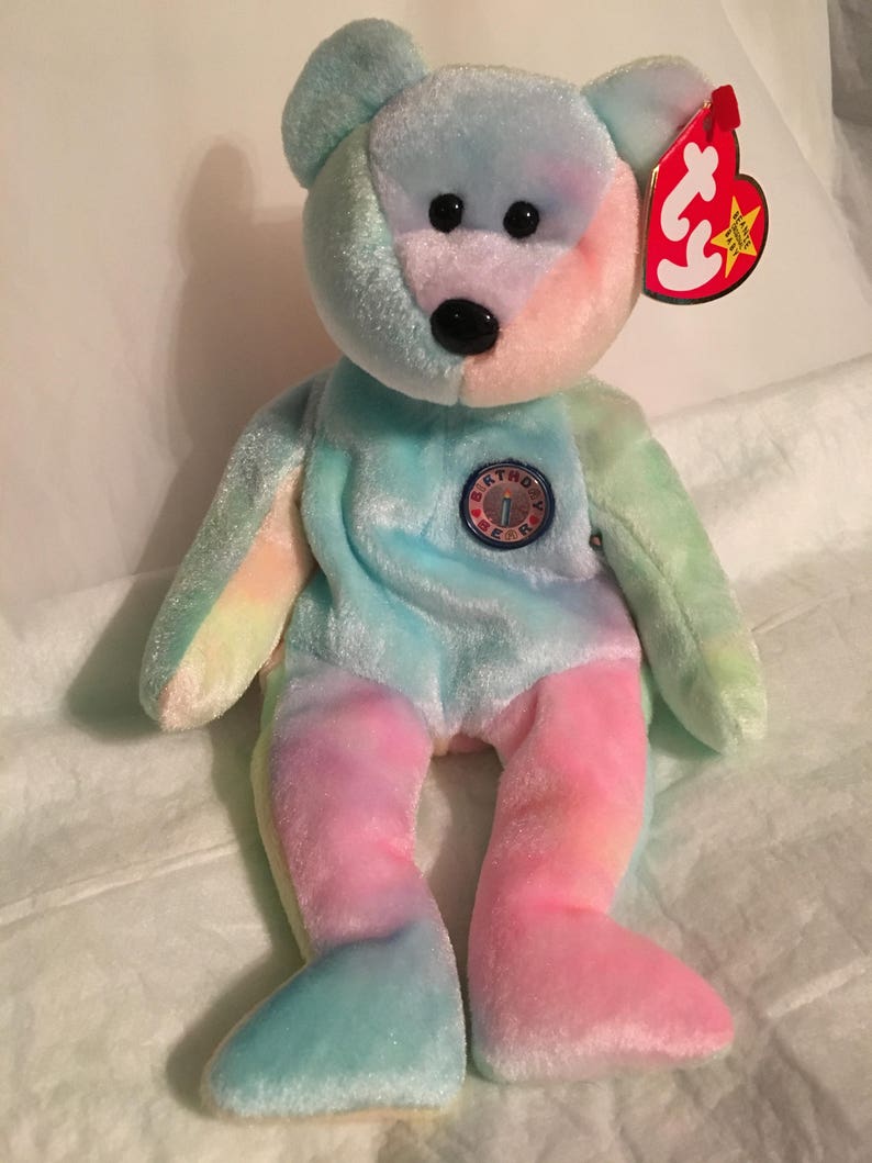 TY Beanie Baby BB BEAR the Happy Birthday Bear Pristine w/ | Etsy
