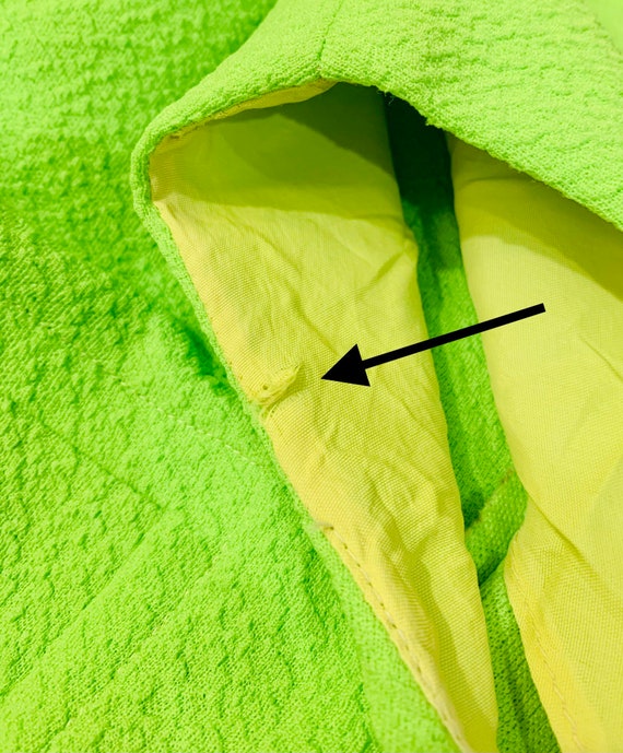 RARE Vtg 60’s Gallant California Neon Green Knit … - image 8