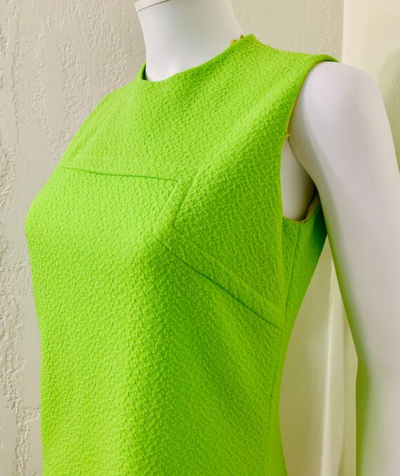 RARE Vtg 60’s Gallant California Neon Green Knit … - image 6