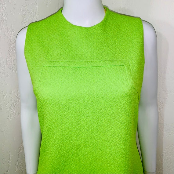 RARE Vtg 60’s Gallant California Neon Green Knit … - image 5
