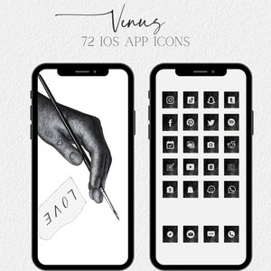 Stylish iOS 14 app icons wallpaper Minimalist appeal Digital download