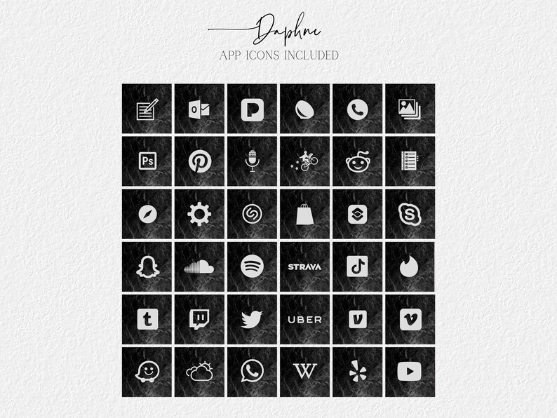Stylish iOS 14 app icons wallpaper Minimalist appeal Digital download