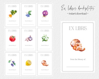 Printable Ex Libris bookplates / easy instant download / minimalist look / luxury paper goods