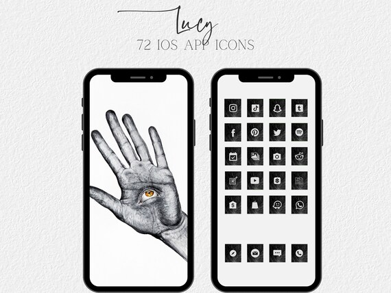 Stylish iOS 14 app icons wallpaper Minimalist appeal Digital download