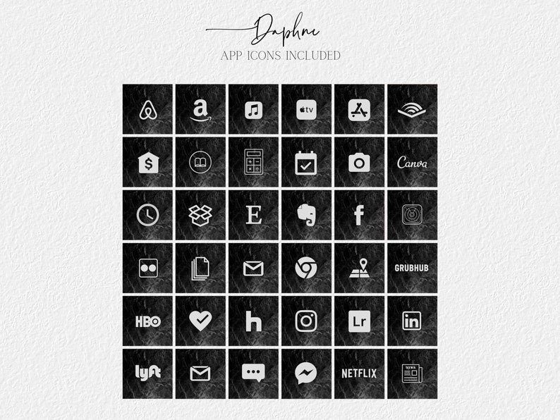 Stylish iOS 14 app icons wallpaper Minimalist appeal Digital download