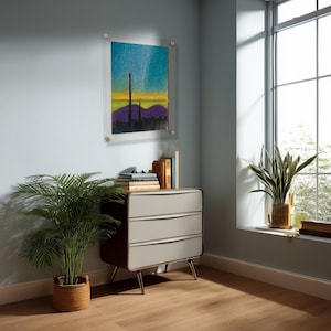 8x8 Acrylic Floating Frame Easy-Hang Square With Standoff Bolts
