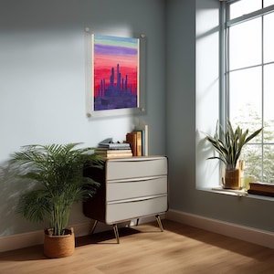 18x18 Acrylic Floating Frame Easy-Hang Square With Standoff Bolts