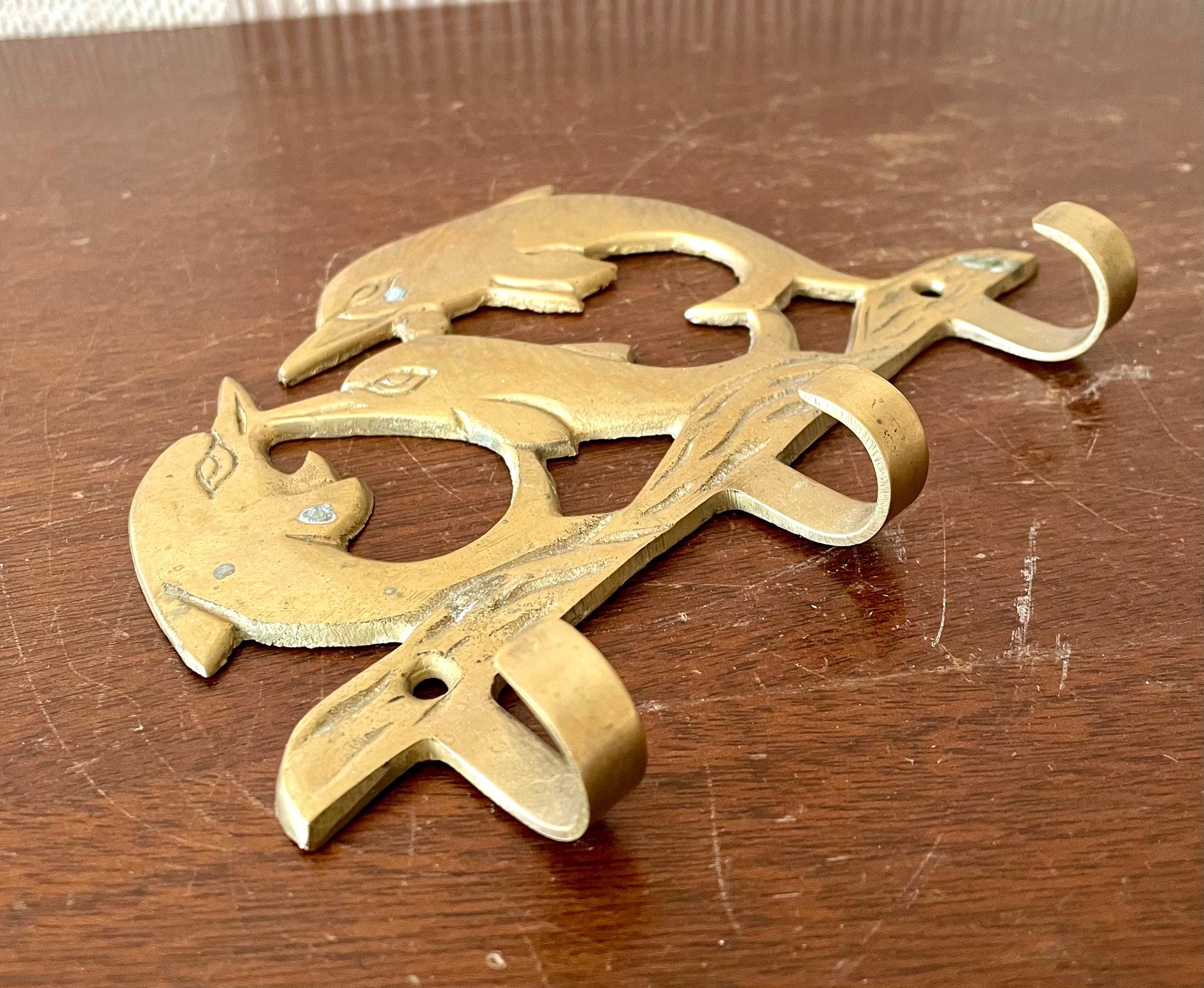 ヴィンテージ真鍮壁掛けフック。 - Etsy 日本