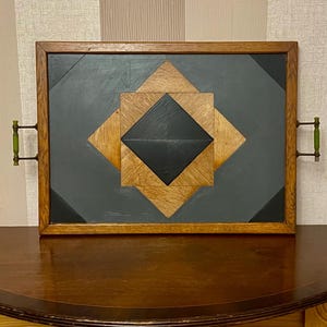 Vintage houten decoratief dienblad.