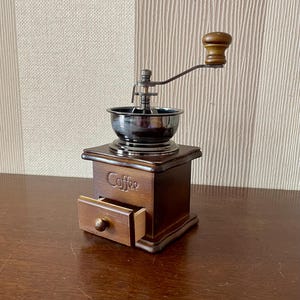 Vintage Style Coffee Grinder, Wooden Coffee Grinder, Coffee Mill.