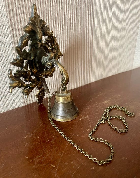 ビンテージの真鍮製ドアベル - 機械式ドアベル、正常に動作します