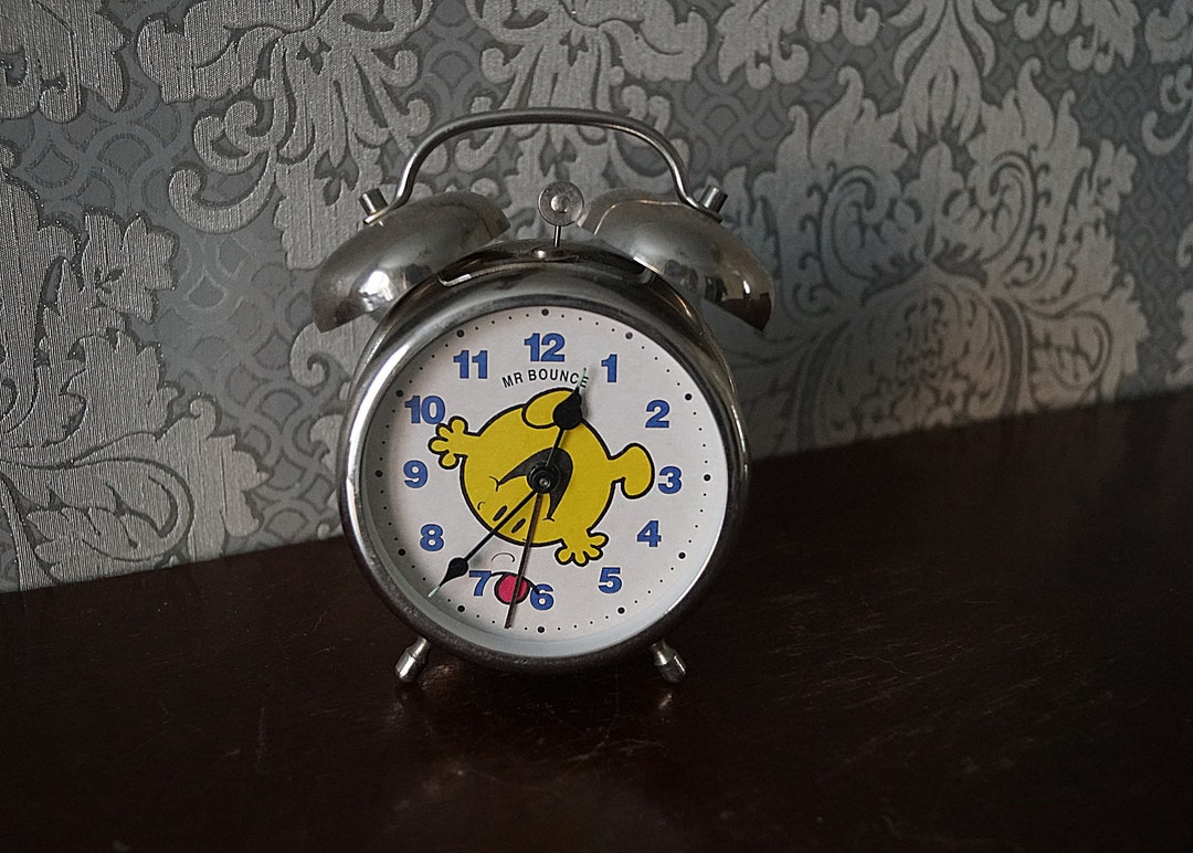 Vintage Metal Mechanical Alarm Clock, 'mr. Bounce' Vintage Alarm Clock