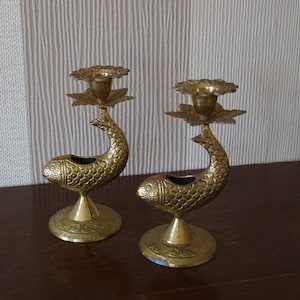 2 Vintage Kerzenhalter aus Messing.
