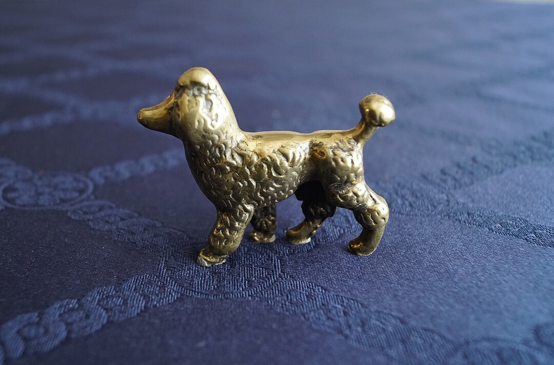 Vintage Solid Brass Dog Figurine, Vintage Brass Poodle. Etsy