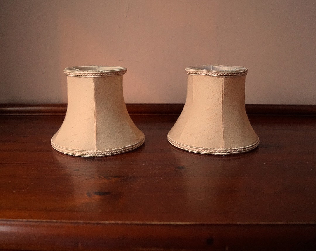 2 Vintage Small Chandelier Lamp Shades Clip on Lamp Shades. Etsy UK