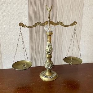 Vintage Brass Scales Of Justice - Vintage Beam Balance Scale.