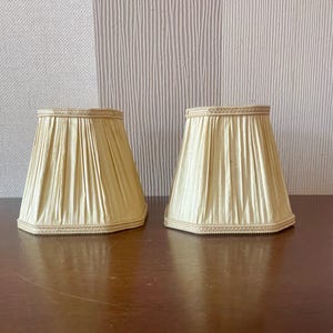 2 Vintage small chandelier lamp shades, clip- on lamp shades.
