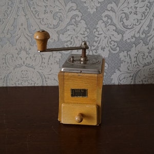 Vintage Coffee Grinder, Wooden Coffee Grinder, Coffee Mill.