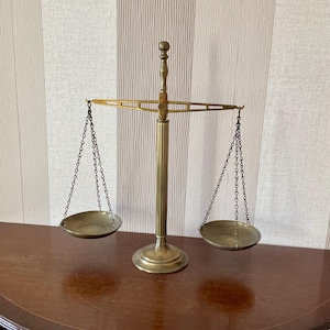 Vintage Brass Scales Of Justice - Vintage Beam Balance Scale.