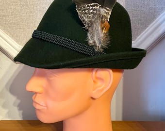Vintage Green Wool German Alpine Tyrolean Hat Oktoberfest W  display picture 1
