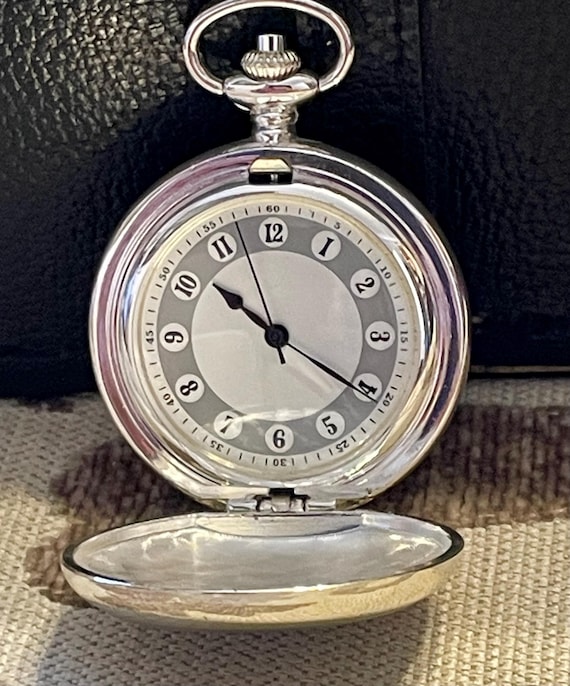 Mechanical Silver Plated Orient Express Pocket Wa… - image 7