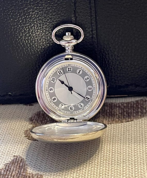 Mechanical Silver Plated Orient Express Pocket Wa… - image 6