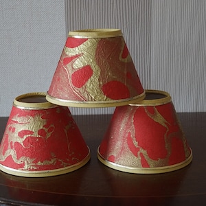 3 Vintage small chandelier lamp shades, clip- on lamp shades