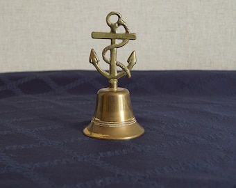 Large brass bell, vintage bell, hand bell.