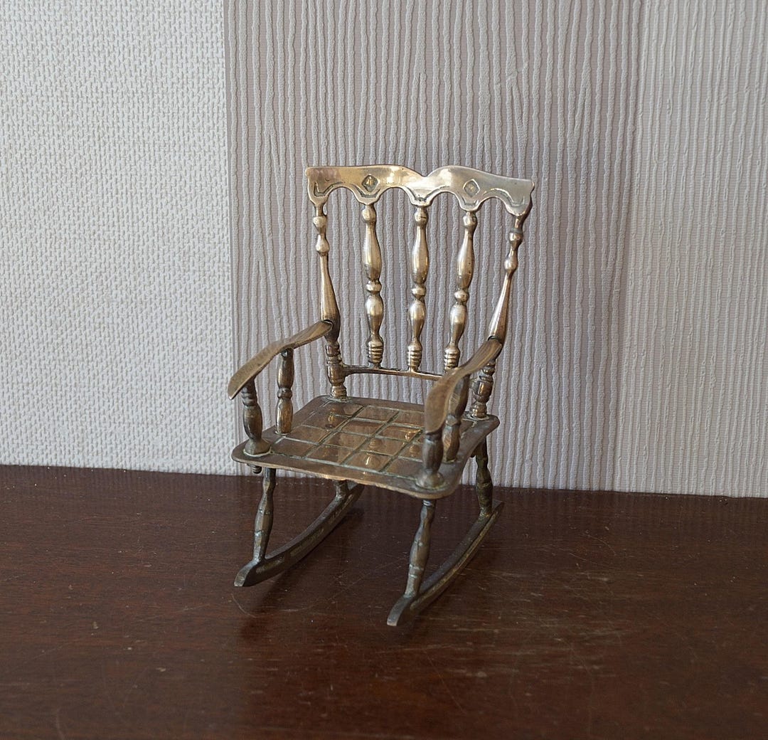 Mini Antique Rocking Chair Vintage Brass Miniature Rocking Chair, Vintage Brass Rocking Chair. - Etsy