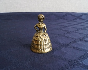 Vintage brass lady bell, hand bell.