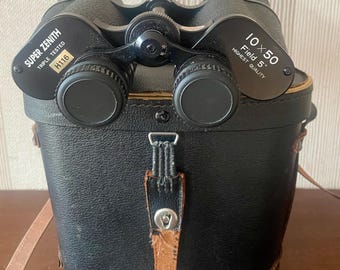 Vintage Super Zenith 10x50 Triple Tested Binoculars, With Hard