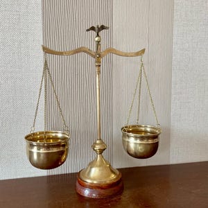 Vintage Brass Scales Of Justice - Vintage Brass Balance Scale.