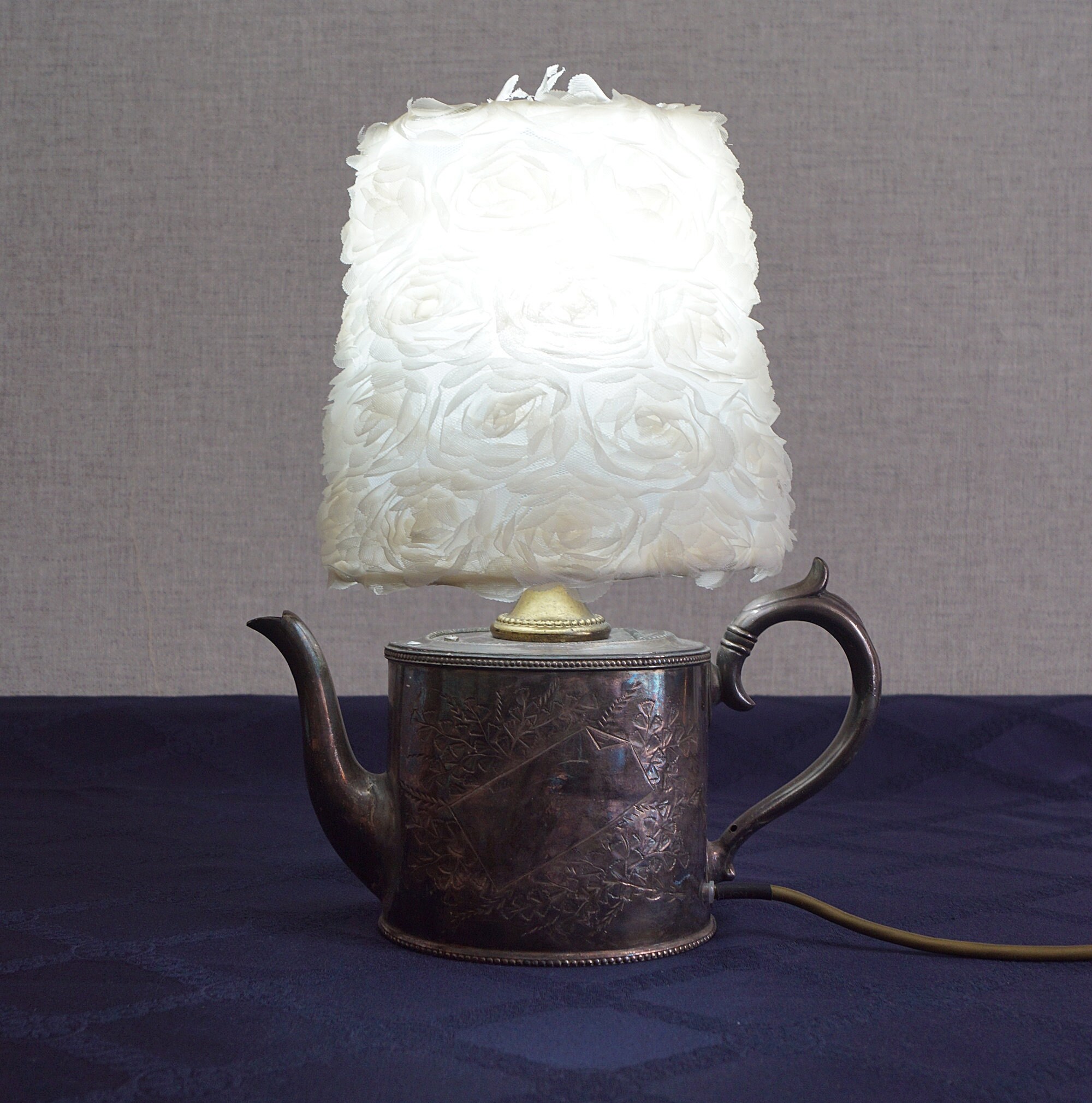 Hand Made Teapot Table Lamp Silver Plated Teapot Lamp. Etsy