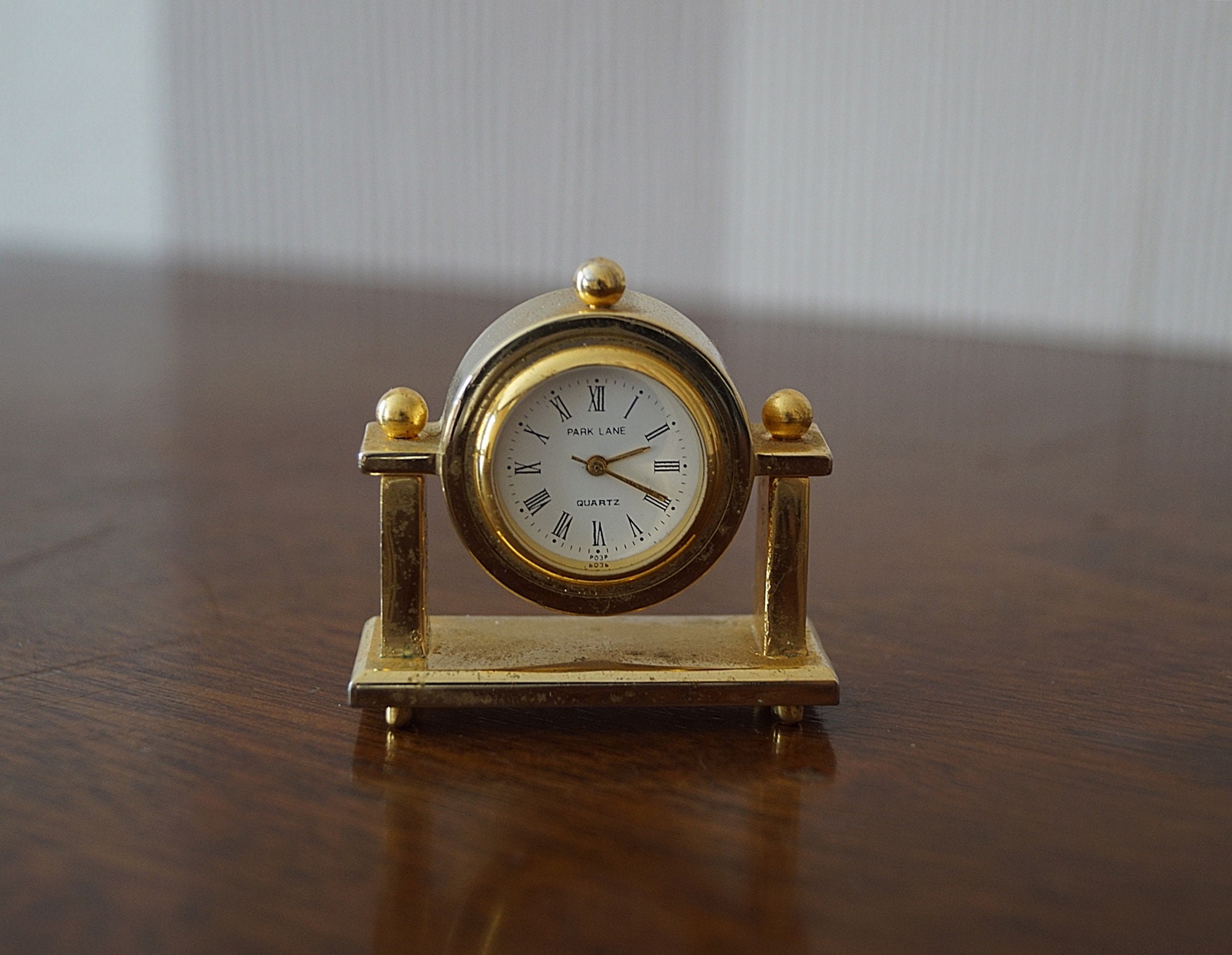 Brass Clock Park Lane Quartz Watch Vintage Miniature Quartz Clock