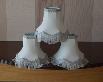 3 Vintage small chandelier lamp shades, clip- on lamp shades