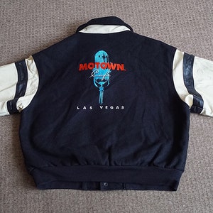 Leather Sleeve Motown Jacket SIZE L American Style Vintage - Etsy UK