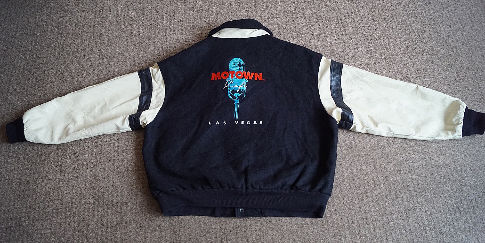 Leather Sleeve Motown Jacket SIZE L American Style Vintage - Etsy