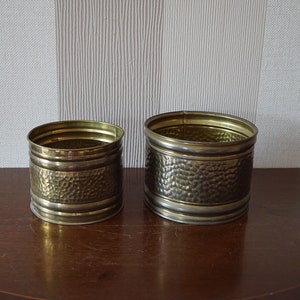 Set of 2 vintage brass planters.