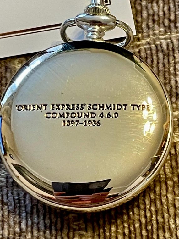 Mechanical Silver Plated Orient Express Pocket Wa… - image 5