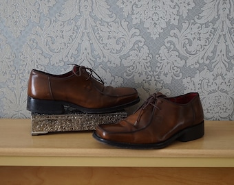 Scarpe da uomo vintage in pelle da ufficio, taglia UE 41, UK-7, US-8.