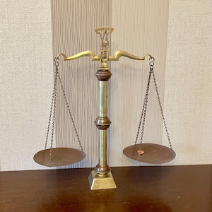 Vintage Brass Scales Of Justice - Vintage Brass Beam Balance Scale.