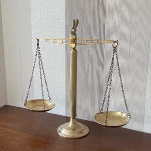 Vintage Brass Scales Of Justice - Vintage Beam Balance Scale.