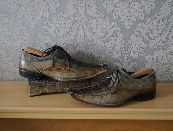 Vintage heren Kurt Muller leren schoenen EU maat 45 UK-10 - Etsy Nederland