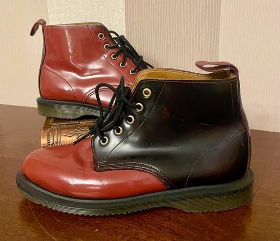 Dr Martens Emmeline ブラック/レッドカラー カスタマイズスムース
