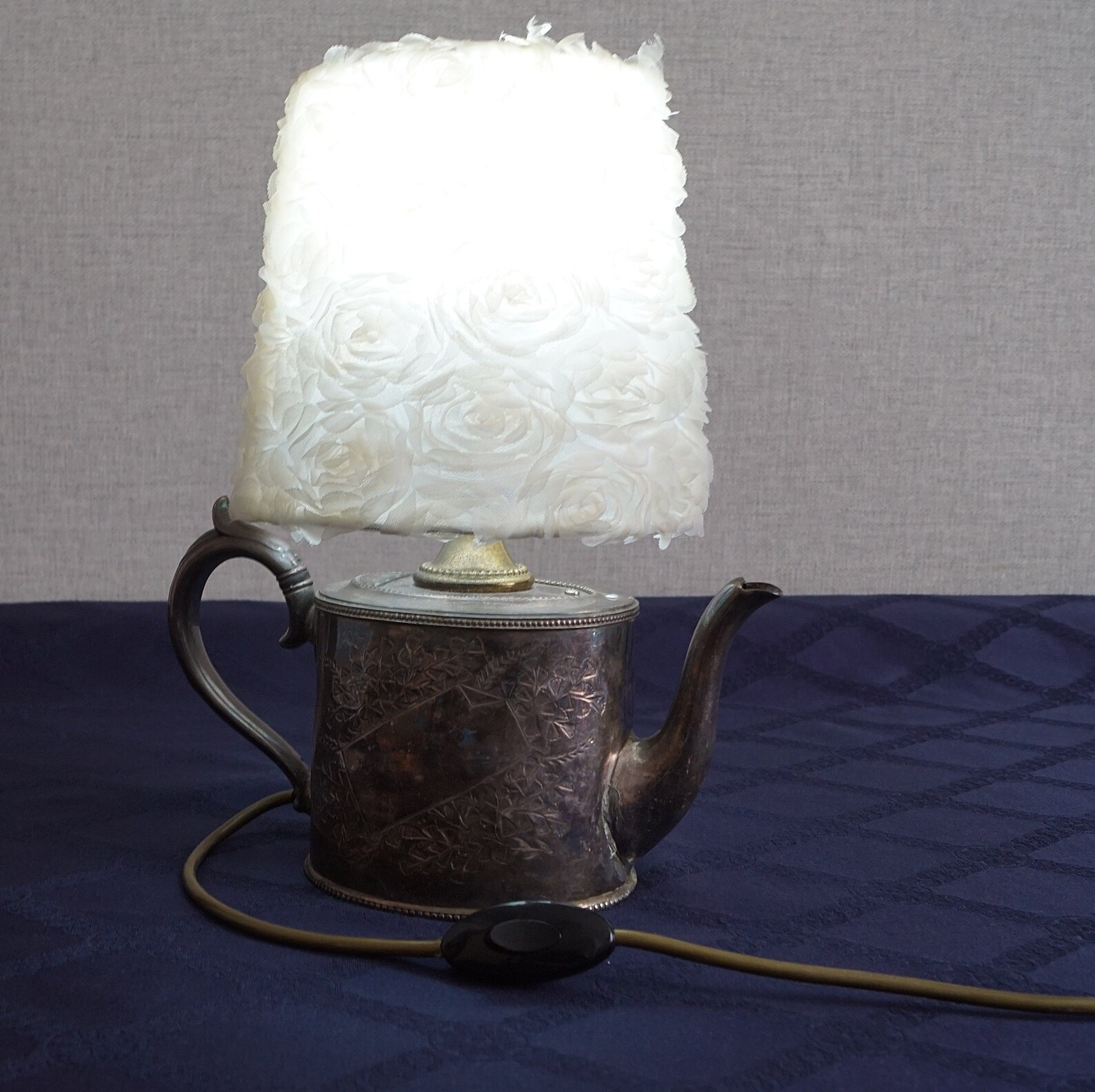 Hand Made Teapot Table Lamp Silver Plated Teapot Lamp. Etsy